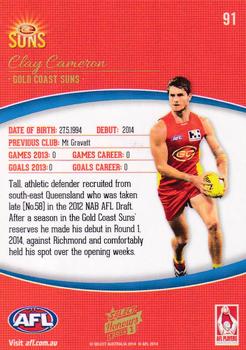 2014 Select AFL Honours Series 1 #91 Clay Cameron Back